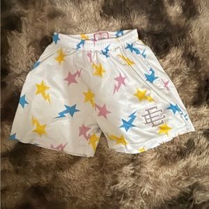 Bape x Eric Emanuel multi colored basic shorts